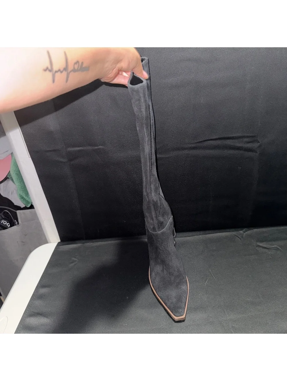 Vince Camuto Black Suede Knee-High Boots Size 8M